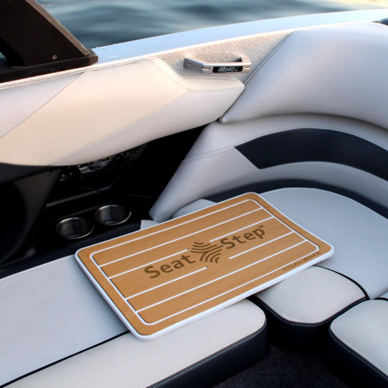 Tidal Wake Seat Step Non-Slip Marine Matâ€“ Protects Boat Seats & Upholstery from Rips, Dirt & Wear from Stepping on Seats-ideal for Cushions, Seat Covers, Vinyl Upholstery (Tan/White) - Image 3